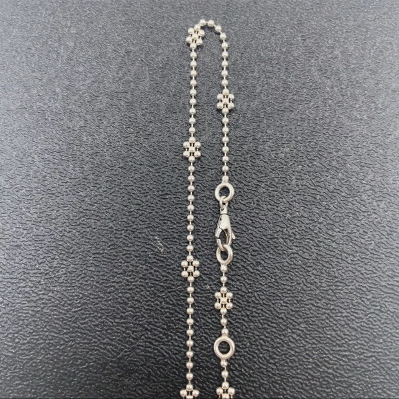 Auth GUCCI Interlocking GG Flower Ball Chain 925 Silver  Necklace W/Box - Picture 6 of 10